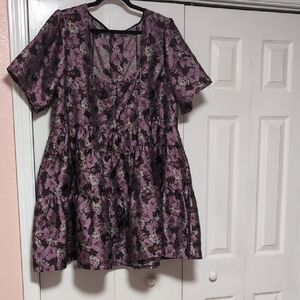ARULA Purple and Black Floral Dress